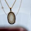 Agate Slice Pendant on long necklace