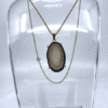 Agate Slice Pendant on long necklace
